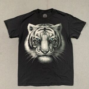 DOM It's About The Art Black Big Tiger Graphic Print Mens‎ T-Shirt Size M
